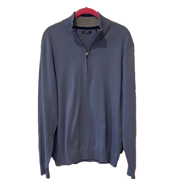 Izod quarter zip light blue pull over, medium - Picture 1 of 7